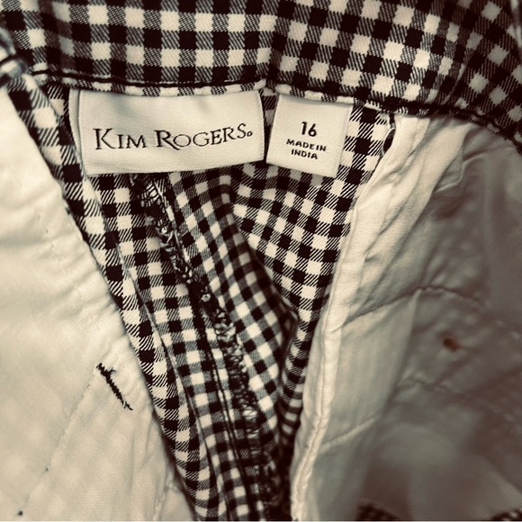 Kim Rogers Navy Gingham Check Bermuda Shorts - Picture 7 of 8
